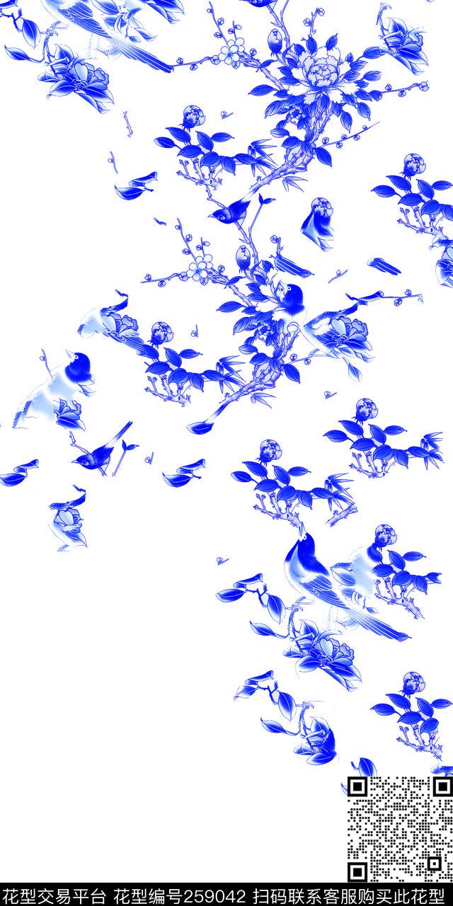 V-中国风/Chinese数码印花华亿平台下载（图片编号: 259042） - 瓦栏（Walan）