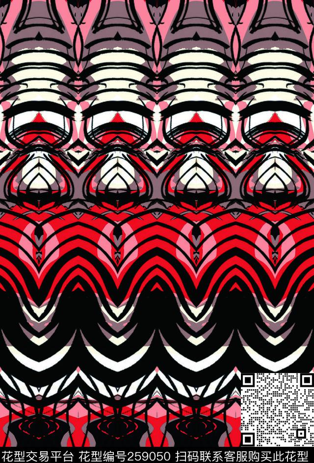 非洲部落民族数码印花华亿平台下载（图片编号: 259050） - 瓦栏（Walan）