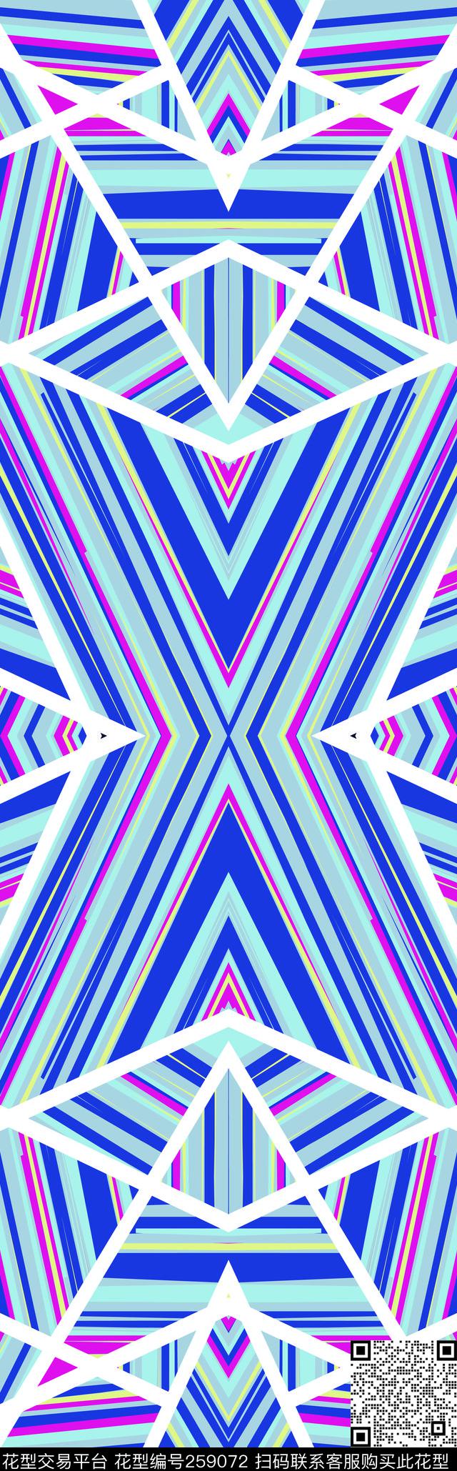 几何条纹线条数码印花华亿平台下载（图片编号: 259072） - 瓦栏（Walan）