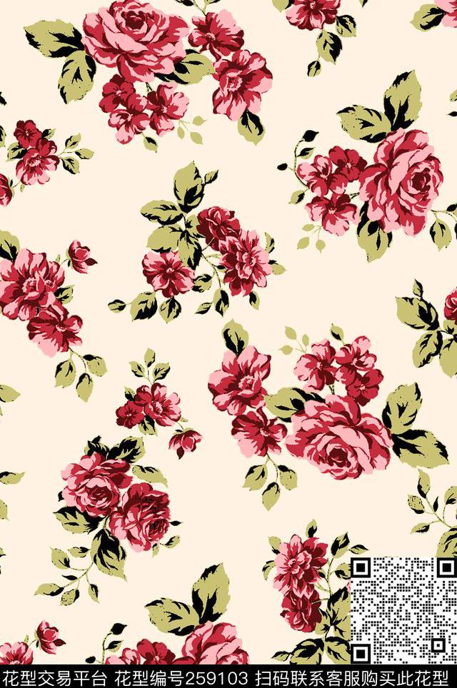 小碎花满版田园风传统印花华亿平台下载（图片编号: 259103） - 瓦栏（Walan）