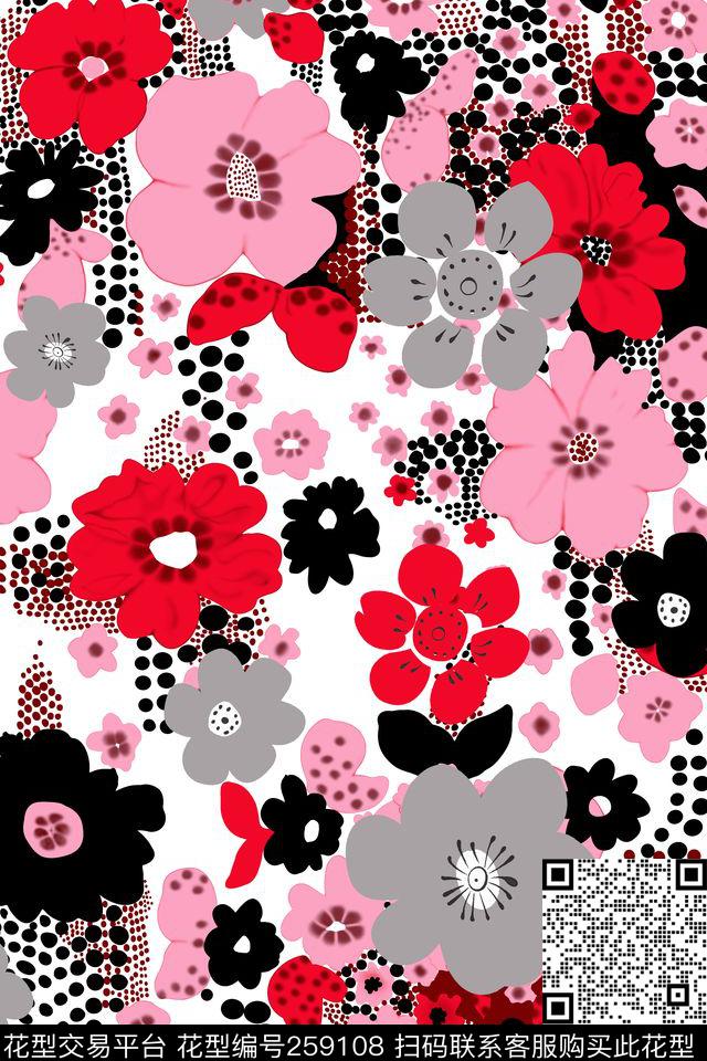 花卉满版田园风传统印花华亿平台下载（图片编号: 259108） - 瓦栏（Walan）