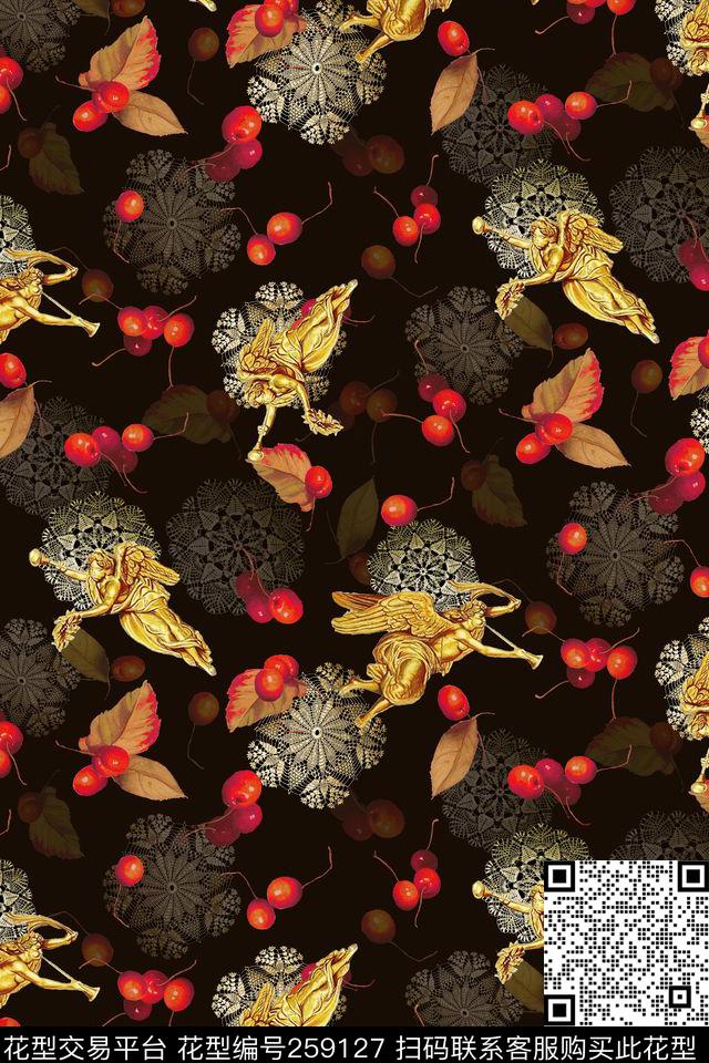 天使水果童话数码印花华亿平台下载（图片编号: 259127） - 瓦栏（Walan）