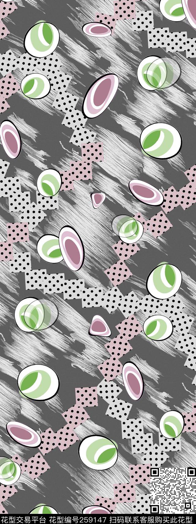 几何抽象笔触传统传统印花华亿平台下载（图片编号: 259147） - 瓦栏（Walan）