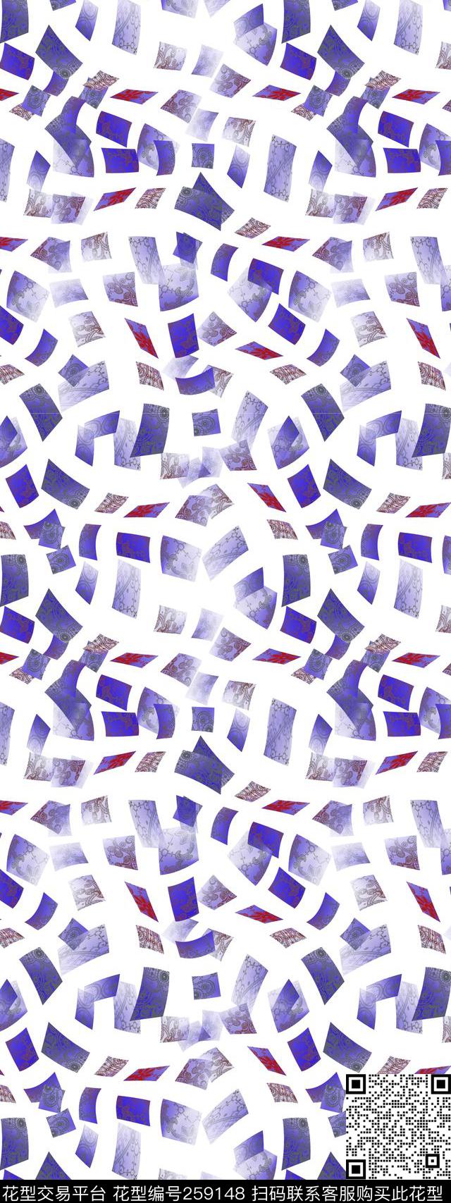 几何简约淡雅传统印花华亿平台下载（图片编号: 259148） - 瓦栏（Walan）