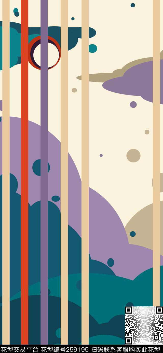 不规则几何圆圈日式几何风传统印花华亿平台下载（图片编号: 259195） - 瓦栏（Walan）