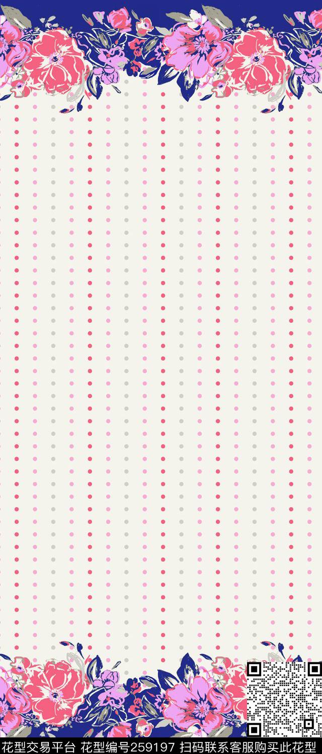 定位花卉条纹传统印花华亿平台下载（图片编号: 259197） - 瓦栏（Walan）