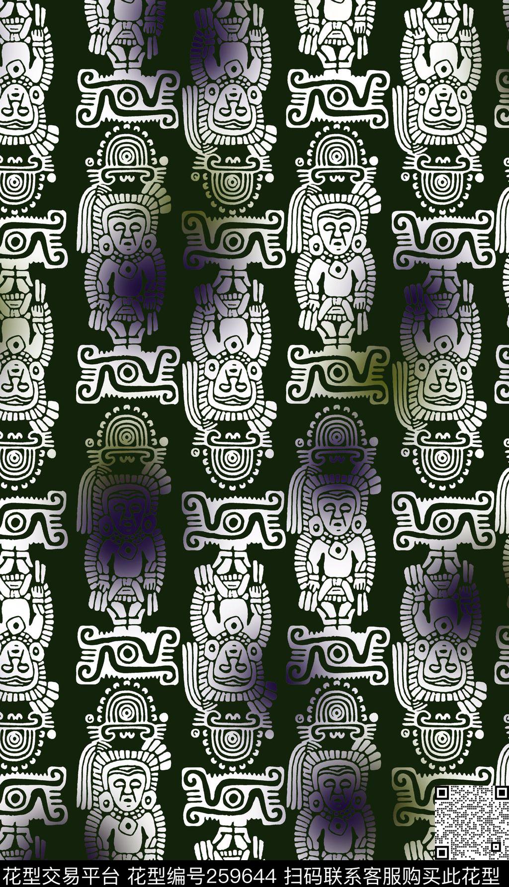 民族风数码印花华亿平台下载（图片编号: 259644） - 瓦栏（Walan）