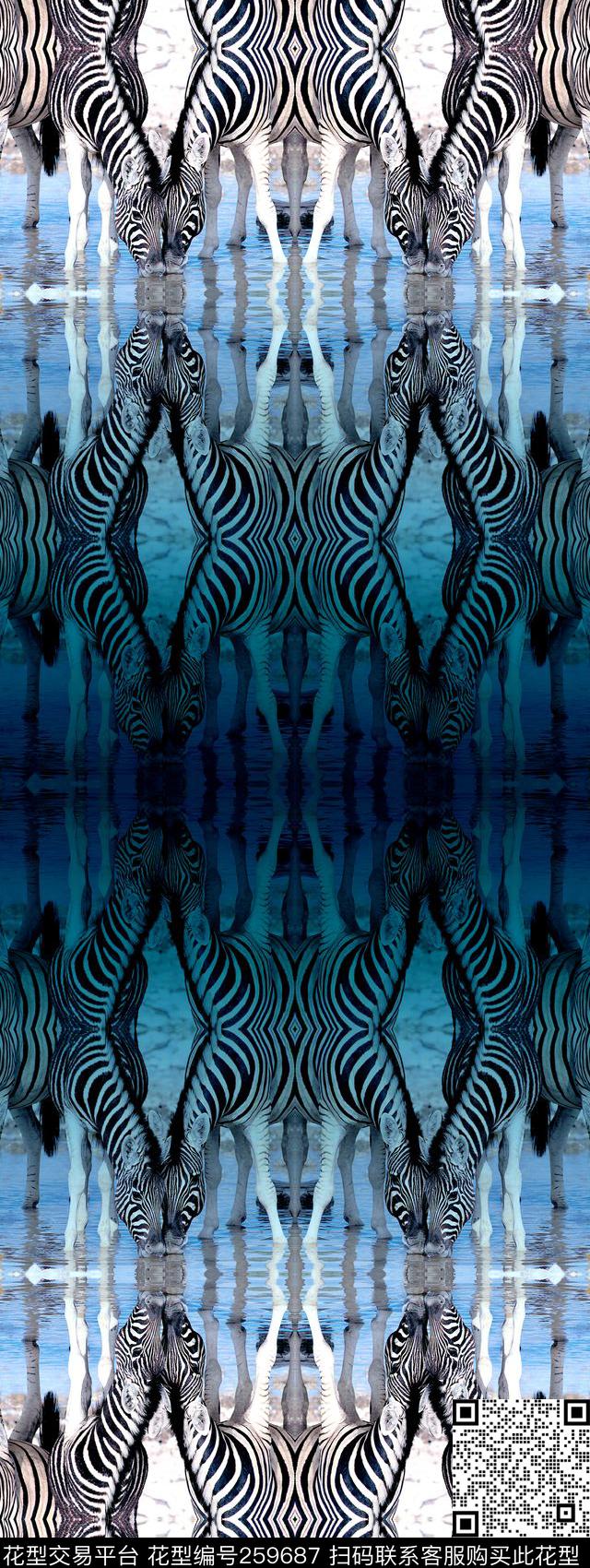 斑马复古渐变数码印花华亿平台下载（图片编号: 259687） - 瓦栏（Walan）