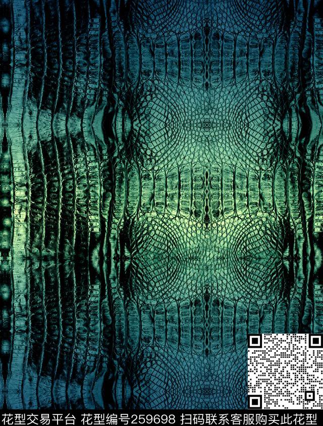 鳄鱼纹渐变个性数码印花华亿平台下载（图片编号: 259698） - 瓦栏（Walan）