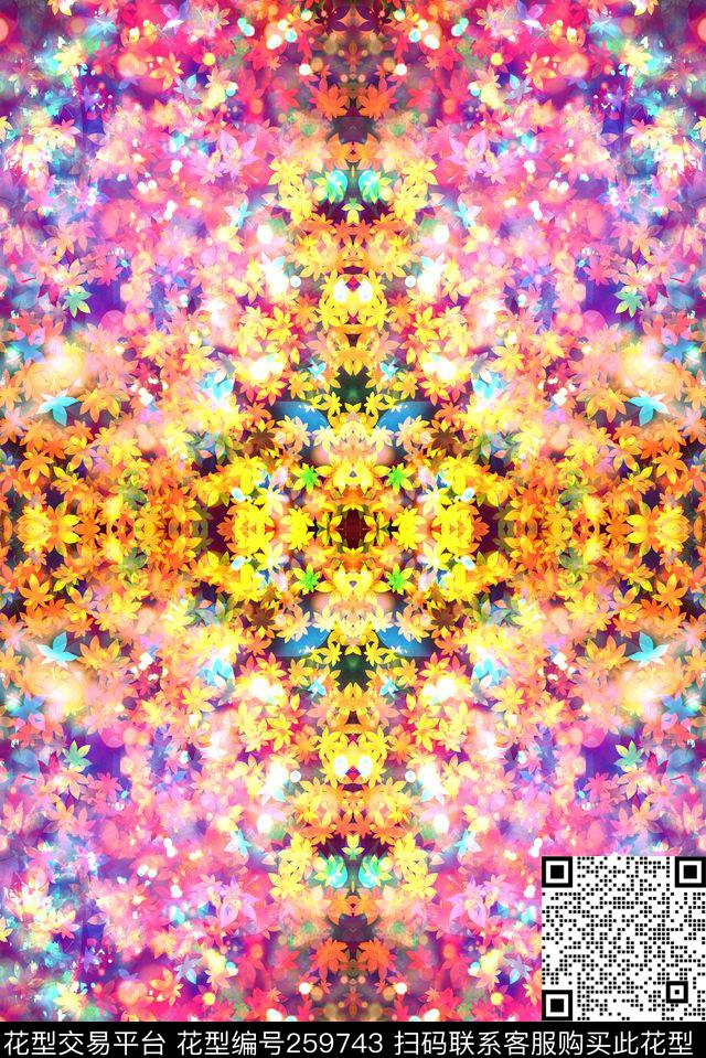 枫叶炫彩梦幻数码印花华亿平台下载（图片编号: 259743） - 瓦栏（Walan）