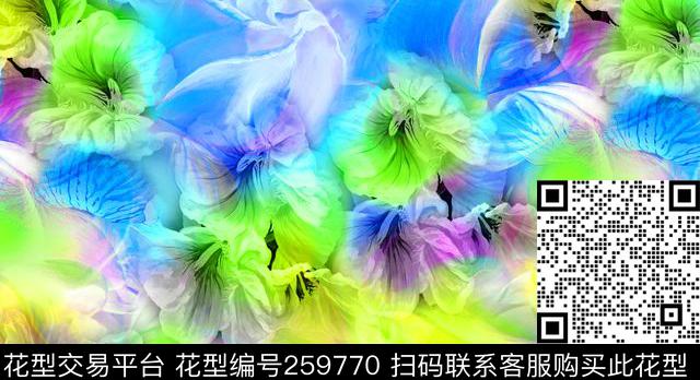 花卉数码印花华亿平台下载（图片编号: 259770） - 瓦栏（Walan）