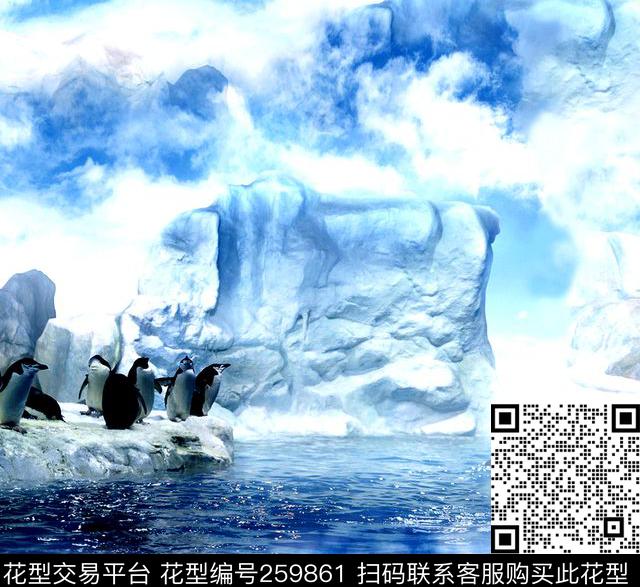 企鹅清新可爱数码印花华亿平台下载（图片编号: 259861） - 瓦栏（Walan）