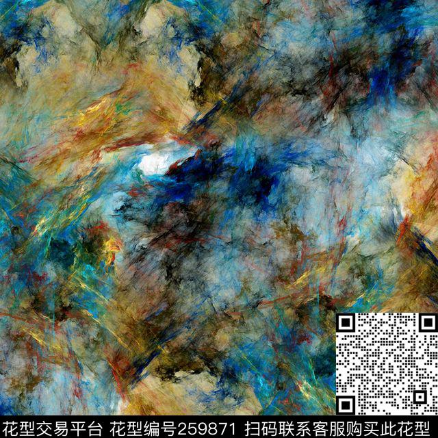 抽象彩色怀旧数码印花华亿平台下载（图片编号: 259871） - 瓦栏（Walan）