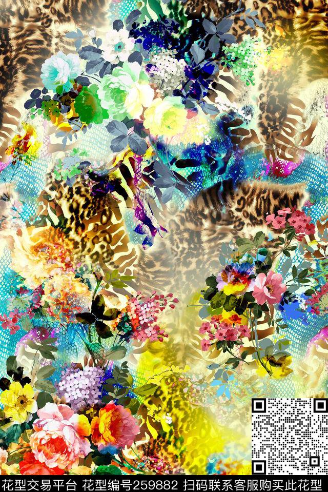 腰果动物纹花等数码印花华亿平台下载（图片编号: 259882） - 瓦栏（Walan）