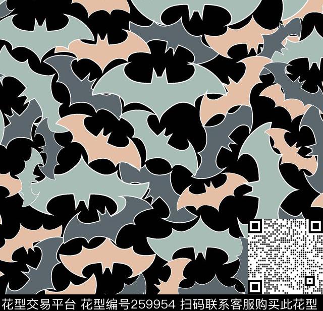 剪影鸟简约传统印花华亿平台下载（图片编号: 259954） - 瓦栏（Walan）