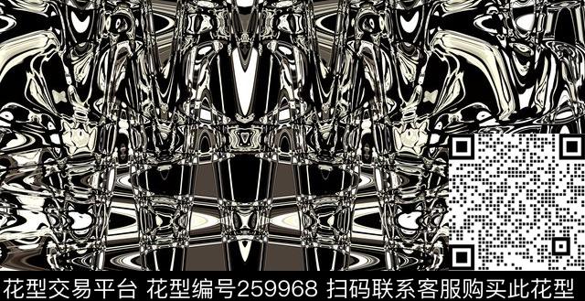 黑白近点律动数码印花华亿平台下载（图片编号: 259968） - 瓦栏（Walan）