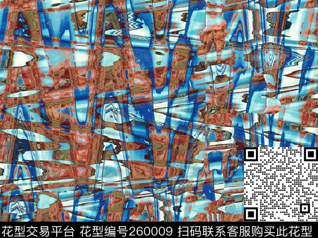 抽象几何水波纹数码印花华亿平台下载（图片编号: 260009） - 瓦栏（Walan）
