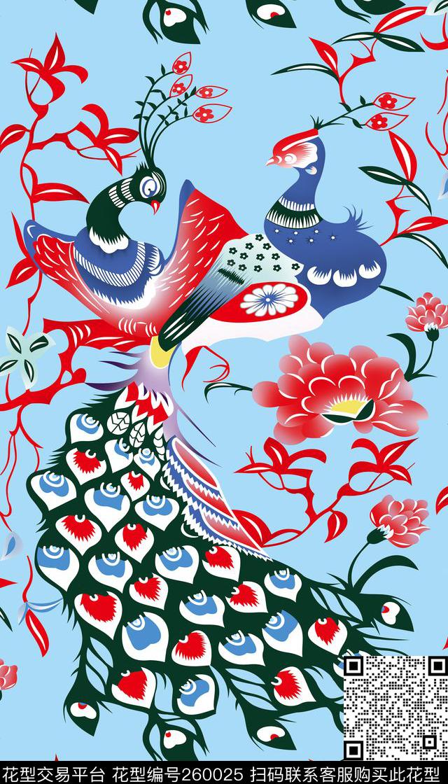 空月花卉几何传统印花华亿平台下载（图片编号: 260025） - 瓦栏（Walan）