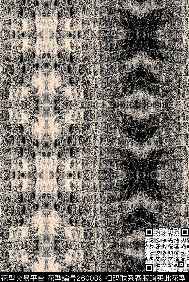 蛇皮纹样丝巾数码印花华亿平台下载（图片编号: 260089） - 瓦栏（Walan）