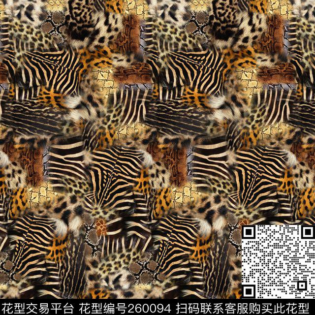 动物纹样野性数码印花华亿平台下载（图片编号: 260094） - 瓦栏（Walan）