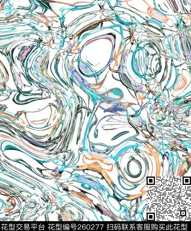 油墨肌理抽象数码印花华亿平台下载（图片编号: 260277） - 瓦栏（Walan）