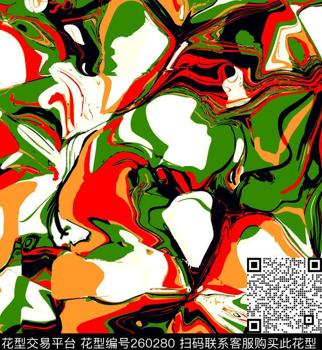 几何迷彩抽象数码印花华亿平台下载（图片编号: 260280） - 瓦栏（Walan）