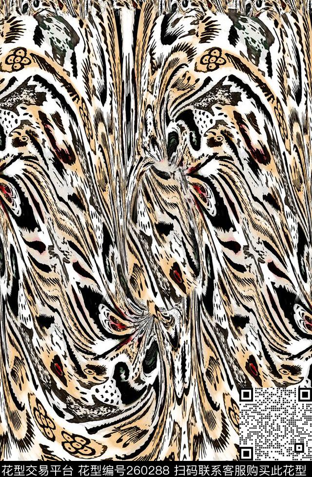 豹纹律动时尚数码印花华亿平台下载（图片编号: 260288） - 瓦栏（Walan）