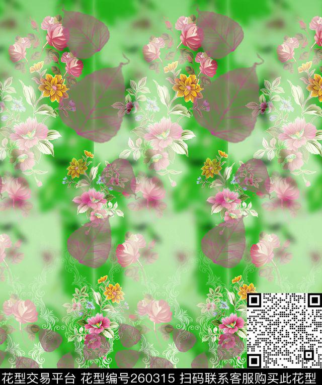 纹样欧式渐变数码印花华亿平台下载（图片编号: 260315） - 瓦栏（Walan）