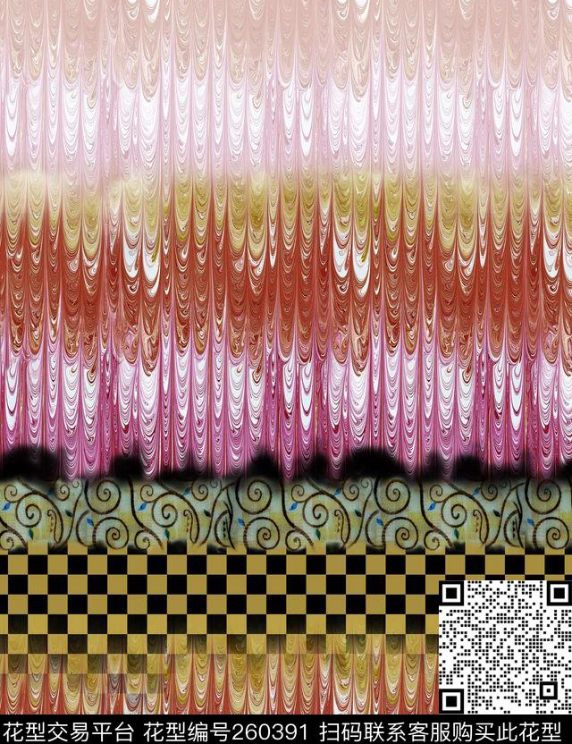 抽象格子梦幻数码印花华亿平台下载（图片编号: 260391） - 瓦栏（Walan）