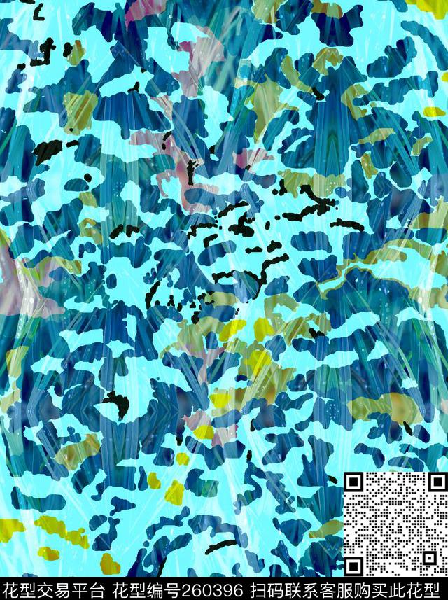 迷彩炫彩抽象数码印花华亿平台下载（图片编号: 260396） - 瓦栏（Walan）