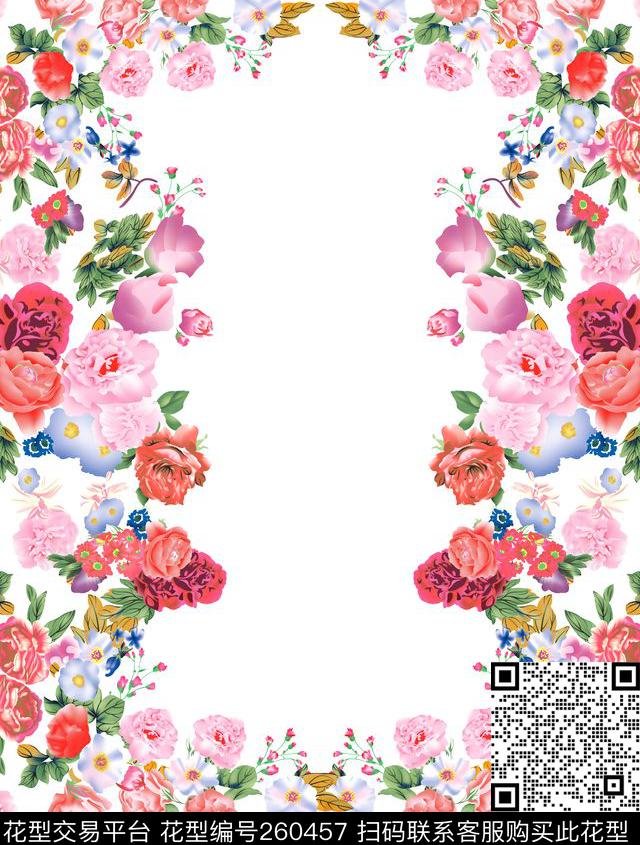 定位花卉淡雅数码印花华亿平台下载（图片编号: 260457） - 瓦栏（Walan）