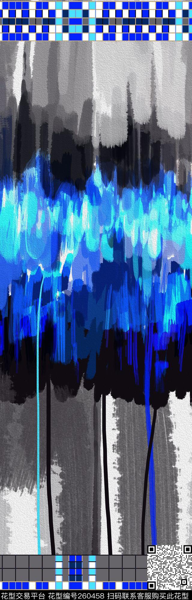 抽象格子现代数码印花华亿平台下载（图片编号: 260458） - 瓦栏（Walan）