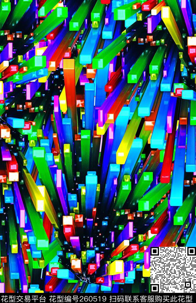 几何立体数码数码印花华亿平台下载（图片编号: 260519） - 瓦栏（Walan）