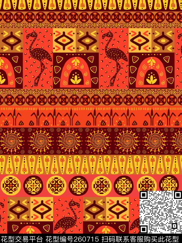 传统复古民族风数码印花华亿平台下载（图片编号: 260715） - 瓦栏（Walan）