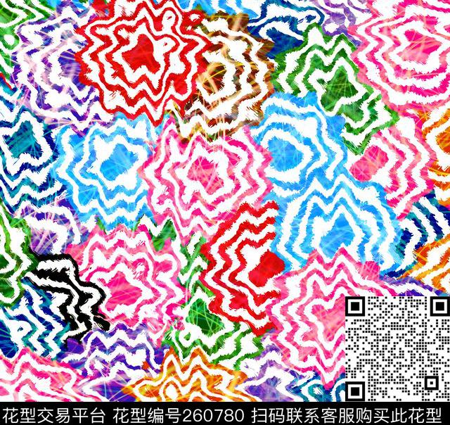 彩色波普风几何数码印花华亿平台下载（图片编号: 260780） - 瓦栏（Walan）