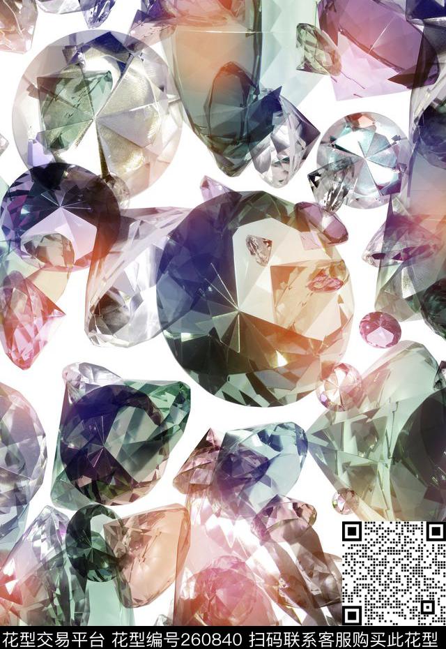 珠宝钻石闪亮数码印花华亿平台下载（图片编号: 260840） - 瓦栏（Walan）