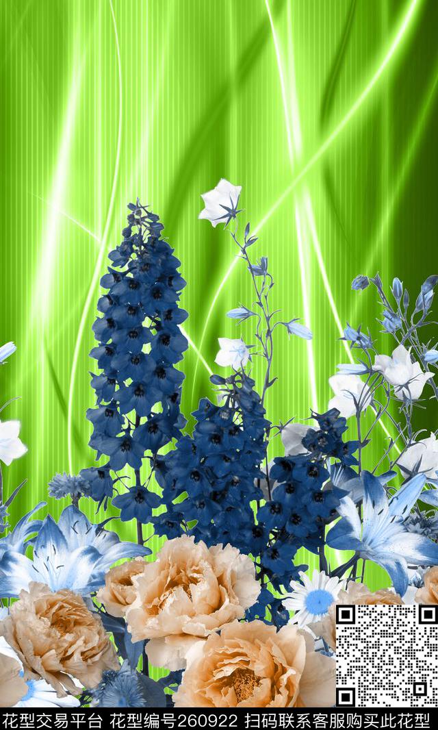 花卉定位数码数码印花华亿平台下载（图片编号: 260922） - 瓦栏（Walan）