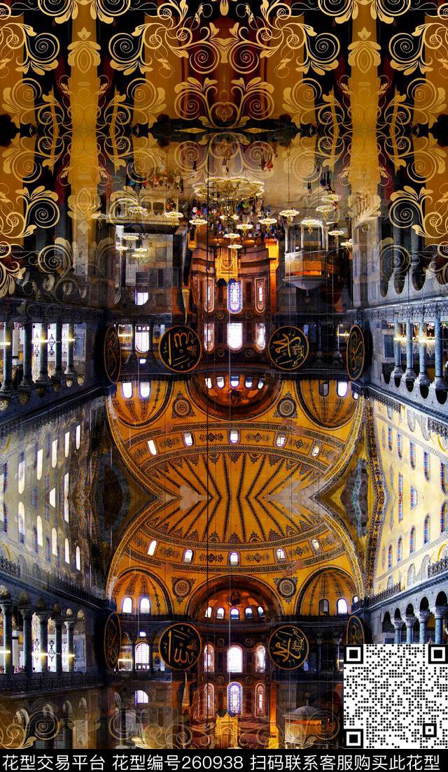 宫廷风复古华丽数码印花华亿平台下载（图片编号: 260938） - 瓦栏（Walan）