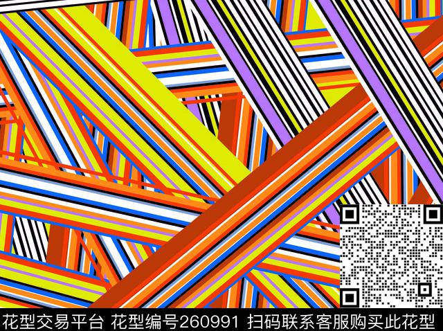 线条错觉交错数码印花华亿平台下载（图片编号: 260991） - 瓦栏（Walan）