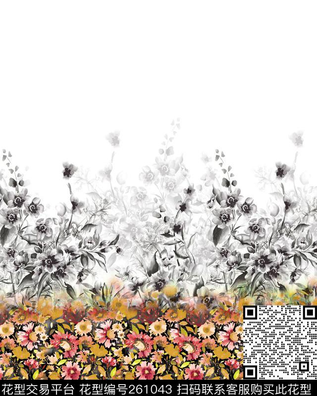 定位花卉格子数码印花华亿平台下载（图片编号: 261043） - 瓦栏（Walan）