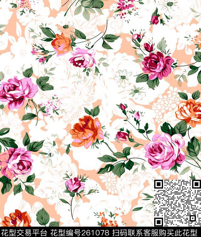 花卉清新淡雅传统印花华亿平台下载（图片编号: 261078） - 瓦栏（Walan）