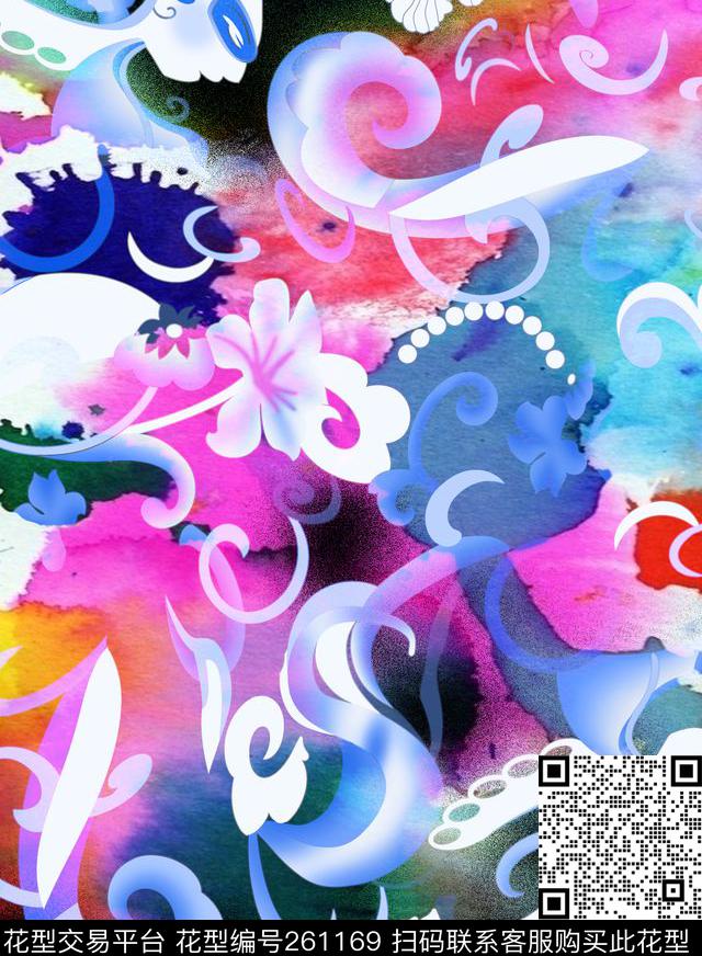 V-中国风/Chinese数码印花华亿平台下载（图片编号: 261169） - 瓦栏（Walan）