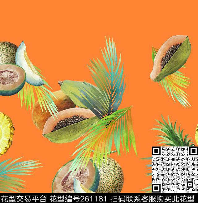 水果菠萝秀场风云数码印花华亿平台下载（图片编号: 261181） - 瓦栏（Walan）