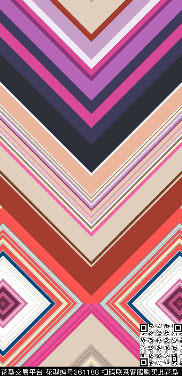 几何方块经典传统印花华亿平台下载（图片编号: 261188） - 瓦栏（Walan）