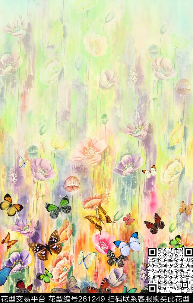 蝴蝶定位炫彩数码印花华亿平台下载（图片编号: 261249） - 瓦栏（Walan）