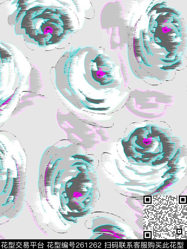 花卉图案传统印花华亿平台下载（图片编号: 261262） - 瓦栏（Walan）