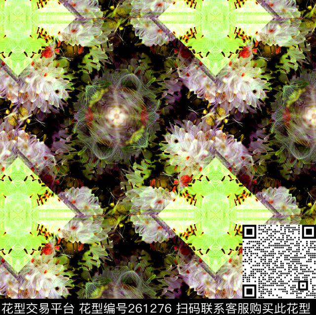 花卉镜像万花筒数码印花华亿平台下载（图片编号: 261276） - 瓦栏（Walan）