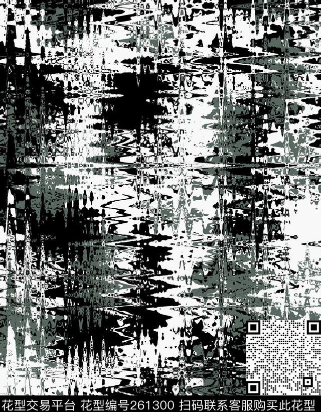 抽象水波纹怀旧数码印花华亿平台下载（图片编号: 261300） - 瓦栏（Walan）