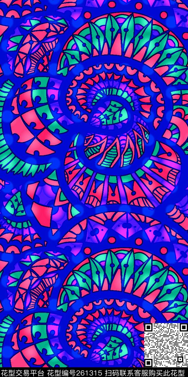 花卉几何玻璃数码印花华亿平台下载（图片编号: 261315） - 瓦栏（Walan）