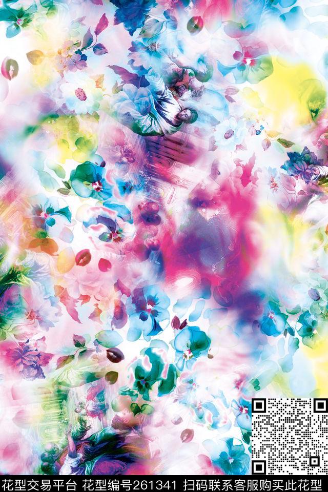 爆款散花数码印花华亿平台下载（图片编号: 261341） - 瓦栏（Walan）